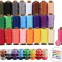 ilauke 50Pcs Bobbins Sewing Thread Kit, 400 Yards Sewing Thread Spools, Prewound Hand & Machine Thread, Sewing Machines Thread for Brother Singer Janome Juki Serger Machine, 25 Colors