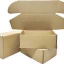 6x4x2.2 Inches Small Shipping Boxes 50 Pack Corrugated Cardboard Packaging Business Moving Mailing Box (Kraft)