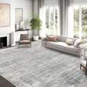 zesthome 6x9 Rugs for Living Room – Abstract Washable Rug, Ultra-Thin 6x9 Area Rugs, Stain Resistant Rugs for Bedroom, Large Home Decor Rug, Modern Area Rug (Grey, 6'x9')