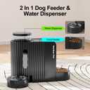 Automatic Gravity Pet Feeder, 1.8 Gallons*2 Dog Feeder and Water Dispenser Set, 2-in-1 Automatic 100% BPA-Free Feeder and Stainless Steel Water Dispenser for Dogs, Cats, Rabbits, Puppies (Black)