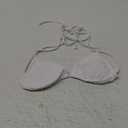 Women's Triangle Bikini Top String Push up Padded Halter Bathing Suit Top Small White