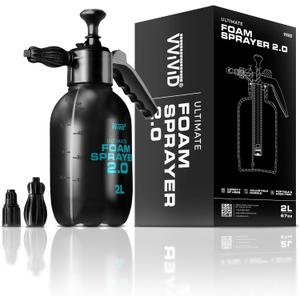 VViViD Ultimate Foam Sprayer 2.0 Heavy Duty 67 oz Multi-Purpose Spray for Gardening, Cleaning Home, Watering Plants, Flowers & Vegetables, Hand Pump Pressure