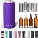 Frost Buddy Universal Buddy Can Cooler - Fits All - For Regular 12 & 16 oz or Slim-Size Bottles - Insulated Double-Walled Stainless Steel (Purple)