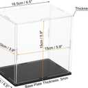 uxcell Acrylic Clear Display Case for Collectibles Self-Assemble Display Boxes, Black Base Dustproof Countertop Storage Box for Collectibles Action Figures, 5.9 x 3.9 x 5.9 Inch