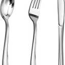 Goodluck 150PCS Silver Plastic Silverware, Silver Utensil Disposable, Plastic Cutlery Set of 50 Forks, 50 Spoons, 50 Knives for Wedding, Party, Christmas