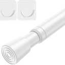AIZESI 1pcs Tension Curtain Rod Spring Tension Rod Short Curtian Rods No Drilling Expandable Spring Loaded Curtain Tension Rod Adjustable 26 to 39 inch,Best Use Range 28 to 36 inchWhite