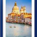 wyooxoo 13x19 Picture Frame Made of Solid Wood Photo Frames Display Pictures 11x17 with Mat or 13x19 Without Mat Colorful Frame For Wall or Tabletop Display,Dark blue