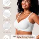 Women Wireless Jelly Bras Seamless Comfort Push Up No Underwire Support Bralette Full Coverage Everyday Bra (M)