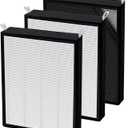 3 Pack True HEPA/Carbon Filters Replacement Compatible with NUWAVE OxyPure Large Area Smart Air Cleaner Purifier Models 47001, 47002, 47003, 47004, 47005, and 47006., Activated Carbon + HEPA Combo