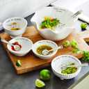 Mud Pie 4851076 Guacamole Serving Dish Set, White, 3" Height x 6" Diameter; 6" Lenght