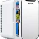 Small Mini Fridge, 18L Portable Tiny Fridge for Skincare, 120V/12V Makeup Refrigerator Mini, Thermoelectric Cooler & Warmer for Drinks, Food, Cosmetics for Office/Dorm/Car/Travel, White