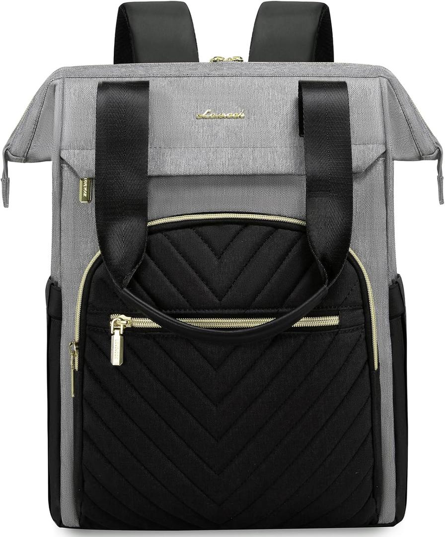 LOVEVOOK Laptop Backpack for Women, 15.6 Inch Work Laptop BagWaterproof Teacher Nurse Bag with USB Port, Fashion Travel Bag Business Computer Backpack Purse,Black-Grey LOVEVOOK Laptop Backpack for Women, 15.6 Inch Work Laptop BagWaterproof Teacher Nurse Bag with USB Port, Fashion Travel Bag Business Computer Backpack Purse,Black-Grey
