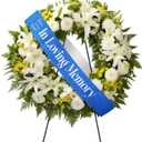 Funeral Sash Memorial Wreath Sash Funeral Ribbon Celebration of Life Ribbon for Casket or Wreath Flowers Memorial Service Honor the Loved Ones Memory 58x4''(Blue,in Loving Memory)