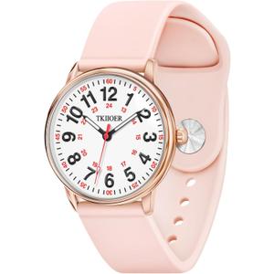 TKIIOER Nurse Watch for Nurse Medical Professionals Students Women Men, 50M Waterproof 12/24 Hour Military Time Luminous Easy Read Dial, Second Hand Watch for Nursing