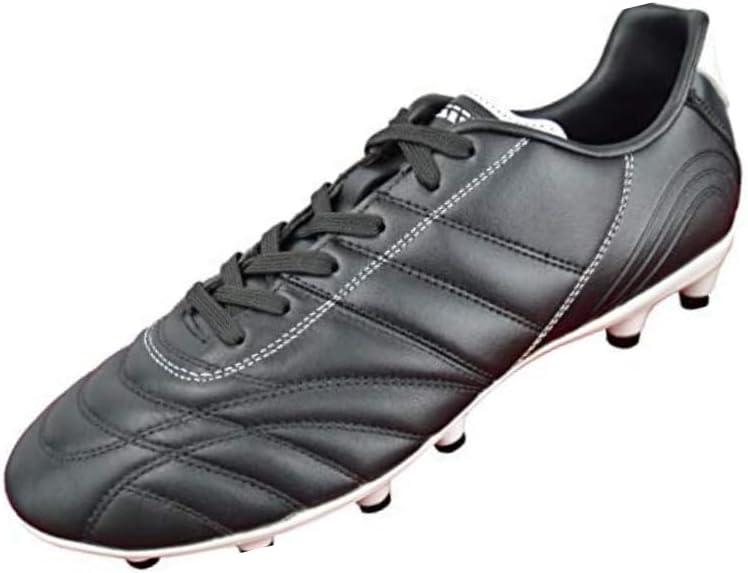 Vizari Classico FG Soccer Cleats for Boys & Girls  Youth Leather Firm Ground Athletic Shoes | Superior Traction & Lightweight Support (1.5 Little Kid, Black/White)