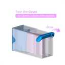 3 x Shaker Dental Floss Picks Travel Case, Dispenser with 5 Cartridges (20 High-Performance Floss Picks Pre-Filled Each), Sleek & Perfect for Handbags, Blue