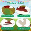 2 x 2pcs Easter Chicken Decoration for Home Farmhouse Rooster Decor Chicken Party Decoration Wooden Sign Wood Cutout Ornament Hen Craft Table Kitchen Garden Tiered Tray