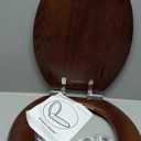 Angel Shield Elongated Wood Toilet Seat with Quiet Close,Easy Clean,Quick-Release Hinges(Elongated,Dark Walnut) (Elongated-18.5")