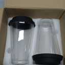 2 Packs Double Walled Glass Coffee Mugs with Silicone Lids, 12 OZ Reusable Glass Coffee Cups, Insulated Coffee Mugs, Cappuccino,Tea,Latte,Iced Coffee Cups, Glass Travel Mug, Heat Resistant