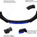 4PCS Universal Car Front Bumper Lip Body Kit Splitter Spoiler Diffuser Protector with Adjustable 8"-11" Support Splitter Rods (Blue) - Gloss Black,Blue Tongue