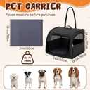 Dog Car Crate, Enclosed Foldable Cat Car Seat Carrier 24x19.6x19.6in, Black
