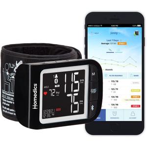 HoMedics Premium Wrist Blood Pressure Monitor, Clinically Proven Accurate, Wrist Positioning Guide, AM/PM Averaging, Irregular Heartbeat Detector, Smart Measure Inflation Technology