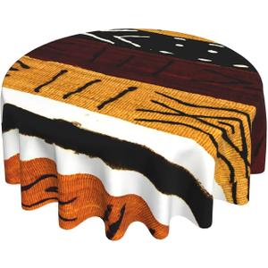 FREEHOTU African Tribe Kente Round Tablecloth Thicken Desk Cloth Washable Table Cover Table Cloth for Kitchen Daily Dinning Party Tabletop Decor 60 Inch FREEHOTU African Tribe Kente Round Tablecloth Thicken Desk Cloth Washable Table Cover Table Cloth for Kitchen Daily Dinning Party Tabletop Decor 60 Inch