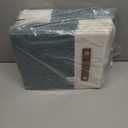 11 Inch Cube Storage Bin - 6 Pack - Linen Fabric 11x11 Cube Storage Bins for Bedroom, Living Room, Clothes and Toys; Foldable, Dual Leather Handles (White & Teal)