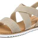 mysoft Women's Wedge Sandals Casual Low Heel Comfortable Walking Espadrilles Elastic Strap Slip on Shoes