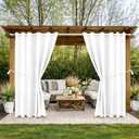 Outdoor Indoor Curtains W84 x L108 for Patio - Weather-resistant Window Panels Privacy Protect Grommet Top Thermal Insulated Home Curtain for Porch Pergola Lawn Garden Hot Tub Area (2 Panels)