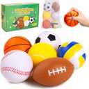 Balls for Toddlers Babies, Soft Baby Toys, 6 Pack 3.5" Foam Balls Kids Sports Set, Small Soccer Basketball Baseball Football Volleyball Tennis, Indoor Outdoor Toys Games Gifts for Boys Girls