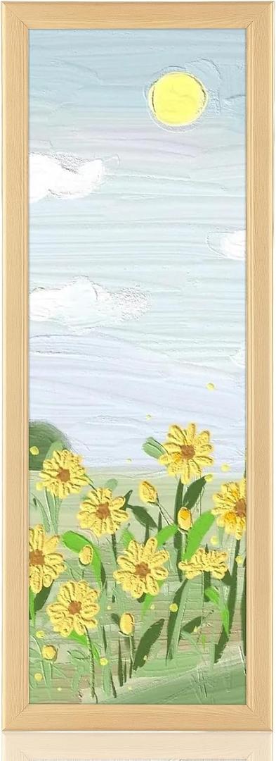 8x24 Wood Frame, Rustic Natural Wooden 24x8in Poster Picture Frame, Modern Beige Woodgrain 8 x 24inch Gallery Wall Photo Frame with HD Plexiglass, Horizontal Vertical Wall Mounting Display, 1pcs