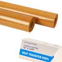 guangyintong Glitter Gold Heat Transfer Vinyl HTV Rolls, 2 Rolls 12" x 12ft Iron on Vinyl for T-Shirts Glitter Gold HTV Vinyl for All Cutter Machines Easy to Cut