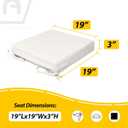 AAAAAcessories Outdoor Seat Cushions for Chairs, Waterproof, Fade-Resistant, 19" x 19" x 3", Patio Furniture Replacement Cushions, Set of 2, Creamy White