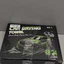 KKV Full-Sized SUV Drying Towel, 48x24 Dual Sided Microfiber Car Cleaning Towel with Twisting Yarn Technique, 1400GSM Super Absorbent, Scratch-Free, Machine Washable (Darkgray-GreenYellow)