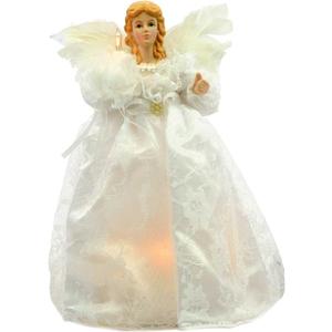 Kurt Adler 10-Light 9-Inch White Angel Treetop