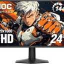 AOC 24G51F 24 inch Gaming Monitor 1920x1080 144Hz, IPS Panel, Console Gaming Ready, Full HD, 3-Sided Frameless, 1x HDMI 2.0, 1x Display Port, 3-Year Zero-Bright-Dot
