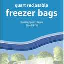 Amazon Basics Reclosable Freezer Quart Bags, BPA Free, 120 Count (Previously Solimo)