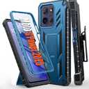 FNTCASE for Motorola Moto G-Power-5G-2025 Case: Military Grade Rugged Cell Phone Cover with Kickstand & Belt Clip Holster | Shockproof TPU Protection Bumper Matte Textured Heavy Duty Protector (Blue)