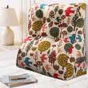 Curved Reading Pillow for BedHeadboard Wedge Pillow for Back Support Pillow, Heighten Back Pillow for Sitting in Bed or Sofa, with Removable Cover