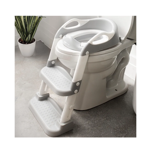 Primlect SpaceSaving Potty Training Seat with Ladder, Adjustable Step and Toilet Seat Height, Top Handles for Easy Climbing, Easy to Carry, Portable Toddler Toilet Trainer for Small Bathrooms