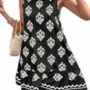 2 x BLENCOT Womens Boho Dress Sleeveless Ruffle Mini Summer Vacation Casual Dresses (Black, XL)