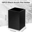 10 Pack Black Acrylic Pen Holder, Desktop Pencil Organizer Makeup Brush Holder Acrylic Pencil Cup Stationery Storage for Desk Office Pen Organizer