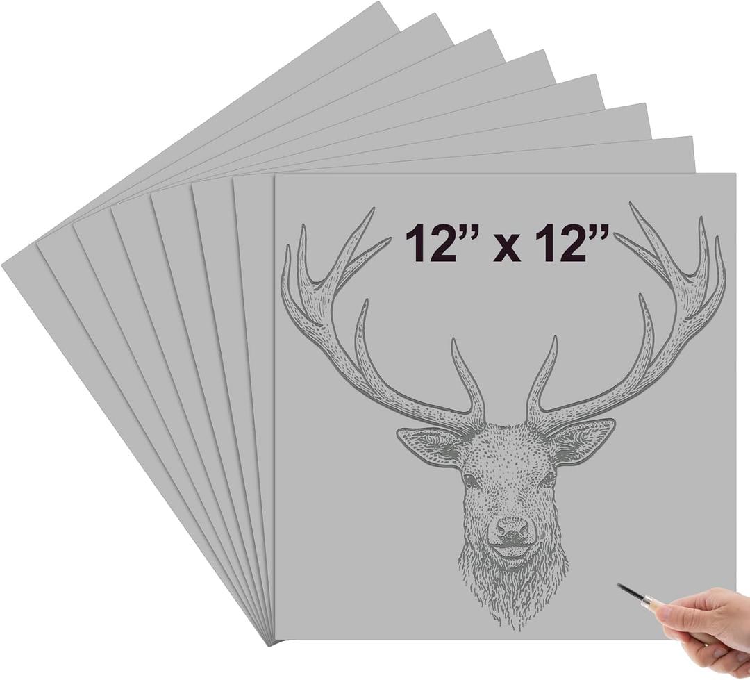 Yeaqee 2 Pcs 12 x 12 Inch Linoleum Block for Printmaking Rubber Carving Block Soft Linocut Blocks Large Linoleum Sheet Lino Plates for Engraving Art Project Artist Studio Supplies DIY Crafts, Gray