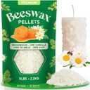 NORVENCE Beeswax Pellets 5LB, Pure & Natural White Beeswax for Candle Making, DIY Skin Care, Lip Balm, Soap, Lotion, Creams & Wood Polishing - 5LB