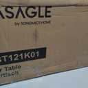 VASAGLE Bar Table, Narrow Long Kitchen Dining Table with Charging Station, Sturdy Metal Frame, Industrial, 15.7 x 47.2 x 35.4 Inches, Rustic Brown and Ink Black ULBT121K01