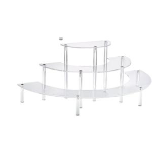 Acrylic Display Risers, 1 Tier Clear Cupcake Stand Risers, Perfume Stand Organizer, Half Moon Dessert Stand, HENABLE Shelf Risers for Display Stands for Food, Amiibo Funko POP Figure