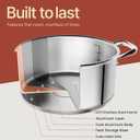 Stainless Steel Stockpot with Tempered Glass Lid 3 Quart, Durable 18/0 Stainless Steel, Impact-Bonded Base for Even Heating, Riveted Handles, Oven & All Stove Compatible, Safe Up To 500°F (260°C)
