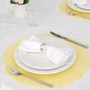 HODJOY Round Placemats Set of 6, Table mats for Indoor and Outdoor Dining Tables, Washable Woven Non-Slip Placemats 15inch (Straw Yellow)