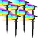 LANSOW Solar Spot Lights Outdoor Color Changing, [7 Modes/8 Pack] Christmas Landscape Spotlights, Solar Lights Outdoor Waterproof, Solar Powered Flood Lights for Outside Yard Garden Pathway